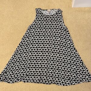 LOFT Black and White Asymmetrical A-line Mini Dress